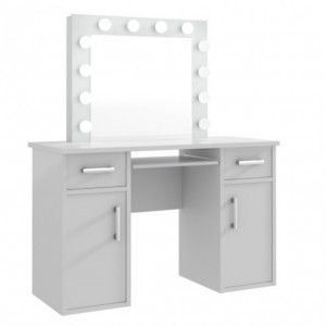 SEA507 - Set Masa toaleta cosmetica 120 cm machiaj oglinda masuta vanity, oglinda cu LED-uri - Alb sau Maro