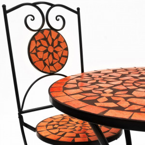SEGP201 - Set Masa si scaune pliante Mozaic gradina, terasa, balcon - Portocaliu teracota