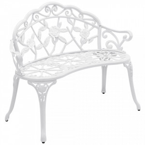 BAA1 - Banca 100 cm, gradina, terasa, balcon, spatiu verde - Alb