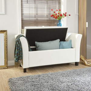 BAA110 - Divan, Canapea, fotoliu, sofa, bancheta, bancuta, banca living, dormitor, hol: Alba, piele ecologica