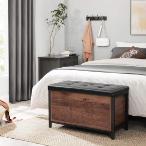 BAI12 - Bancuta tapitata 80x40x50 cm, pentru hol sau living, patofar, bancuta depozitare - Maro