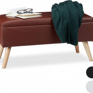 BAM220 - Bancuta 142 cm, bancheta, banca living, dormitor, hol - Alb, Maro sau Negru