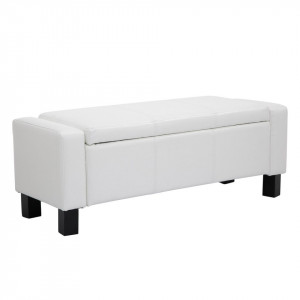 BAN110 - Bancuta, Canapea, fotoliu, sofa, bancheta, banca living, dormitor, hol, lada, ladita depozitare - Alb/Negru