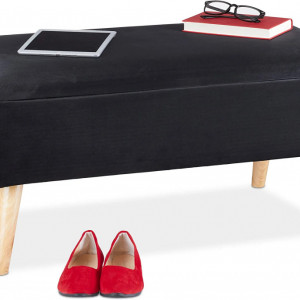 BAN4 - Bancuta 80 cm, bancheta cu lada, banca living, dormitor, hol - Negru