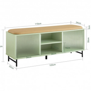 BAV1 - Banca 110 cm pentru Hol, pantofi, depozitare - Alba