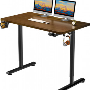 BII18 - Birou electric 110x60x71-117 cm, inaltime reglabila, masa office industriala - Maro