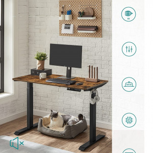 BII21 - Birou electric 120x60x71-117 cm, inaltime reglabila, masa office industriala - Maro