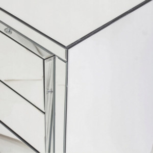 COOG501 - Comoda oglinda, dulap cu 3 sertare, dormitor, living - Argintiu