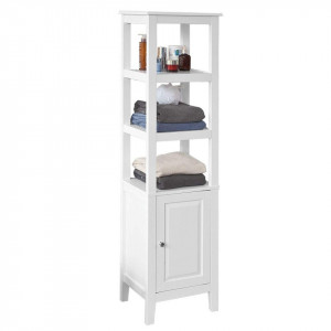 IRIS2 - Dulap alb inalt cu rafturi pentru prosoape - Mobilier Baie Iris