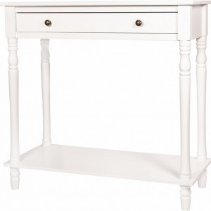 MAA213 - Masa toaleta, 80 cm, consola cosmetica machiaj masuta vanity make-up cu raft pentru hol - Alb
