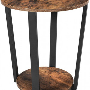 MAI15 - Masuta auxiliara de cafea, 50 cm, masa living, dormitor, hol - Maro, stil industrial