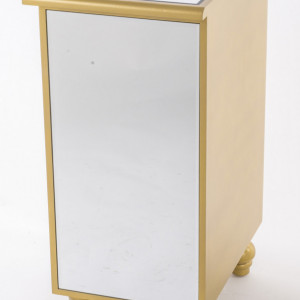 NOOG513 - Noptiera oglinda 48 cm, cu 3 sertare, dormitor - Oglinda - Auriu