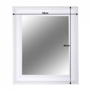 OGA602 - Oglinda 54x 64 cm, pentru perete, ornamentala dormitor, living - Alba