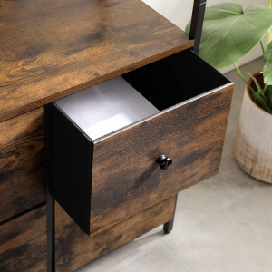 RAI21 - Rafturi 63x30x120 cm, pentru birou, living, hol, dormitor, stil industrial - Maro