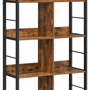 RAI28 - Rafturi 80x33x149 cm, pentru birou, living, hol, dormitor, stil industrial - Maro