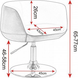 SCA214 - Scaun tapitat Alb si Maro pentru masa toaleta, birou, bar, lounge, imitatie de piele, inaltime reglabila
