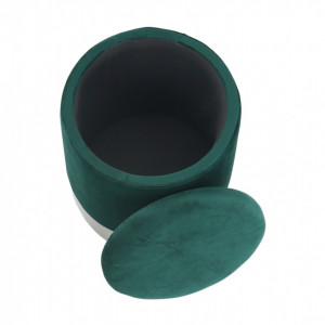 SCAG603 - Scaun tapitat, masa toaleta, taburet machiaj - Argintiu-Verde