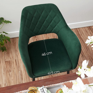 SCV1 - Set 4x Scaune, fotolii tapitate pentru living, bucatarie, masuta toaleta - Verde