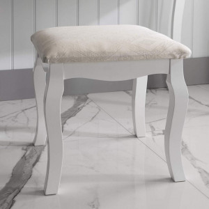 SEA158 - Set Masa alba toaleta, 100 cm, cosmetica machiaj, masuta vanity, scaunel, taburet tapitat - Lisabona