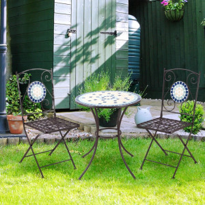 SEGAL2 - Set Masa si scaune pliante Mozaic gradina, terasa, balcon - Albastru