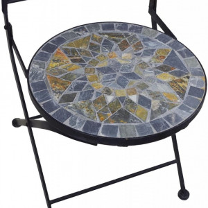 SEGG204 - Set Masa si scaune pliante Mozaic gradina, terasa, balcon - Gri