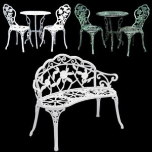 BAA1 - Banca 100 cm, gradina, terasa, balcon, spatiu verde - Alb