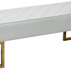 BAA217 - Bancuta 120 cm, Canapea, fotoliu, sofa, bancheta, banca living, divan dormitor, hol: Alba, piele ecologica