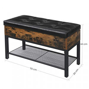 BAI1 - Bancuta tapitata 70 cm, pentru hol sau living, pantofar, bancuta depozitare - Maro