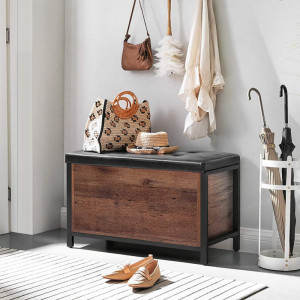 BAI12 - Bancuta tapitata 80x40x50 cm, pentru hol sau living, patofar, bancuta depozitare - Maro