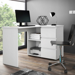 BIA502 - Masa de Birou 124 cm pentru colt, office - Alb sau Sonoma