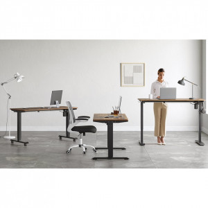 BII19 - Birou electric 120x60x73-118 cm, inaltime reglabila, masa office industriala - Maro