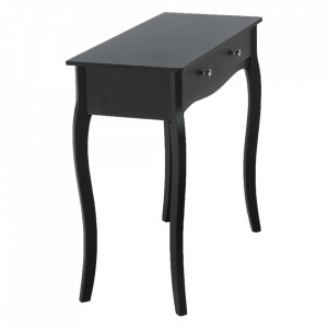 MAN601 - Masa toaleta, 80 cm, consola cosmetica machiaj masuta vanity make-up cu raft pentru hol - Negru