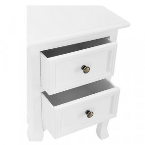 NOA4 - Noptiera alba cu 2 sertare - Masuta/Masa Shabby Chic
