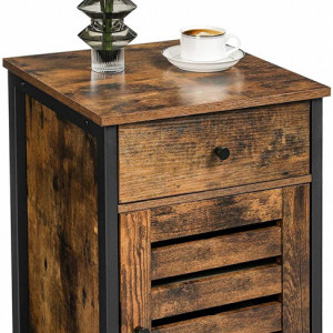 NOI3 - Set 2x noptiere pentru dormitor, 40x40x60 cm - Maro, stil industrial