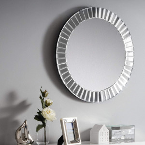 OGG115 - Oglinda 60 cm, pentru perete ornamentala dormitor, living, baie - Argintie