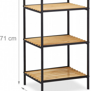 RAI224 - Rafturi 39 cm, cu 3 sau 4 nivele, pentru living, birou, hol, biblioteca stil industrial - Maro