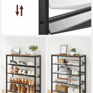 RAI46 - Rafturi 75 cm, pentru birou, living, hol, stil industrial - Maro