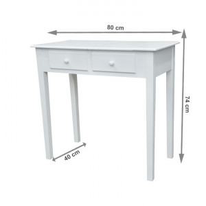 SEA602 - Set Masa toaleta, 80 cm, consola cosmetica machiaj masuta vanity make-up cu oglinda rabatabila - Alb