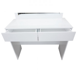 SEA604 - Set Masa toaleta, 100 cm, consola cosmetica machiaj masuta vanity make-up cu oglinda si scaun - Alb