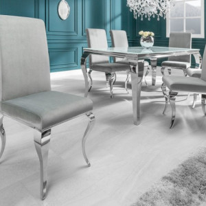 SCAG202 - Scaun tapitat cu picioare din metal, living, dining - Argintiu sau Negru