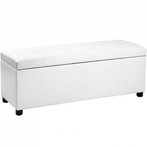 BAA15 - Bancuta 119 cm, canapea, sofa, bancheta, banca living, dormitor, hol, lada, ladita depozitare - Alb