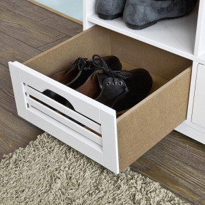 BAA17 - Banca 105 cm pentru Hol, pantofi, depozitare - Alba