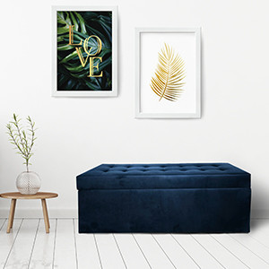 BAAL3 - Bancuta 90 cm, bancheta cu lada, banca living, dormitor, hol - Albastru