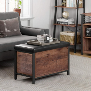 BAI12 - Bancuta tapitata 80x40x50 cm, pentru hol sau living, patofar, bancuta depozitare - Maro
