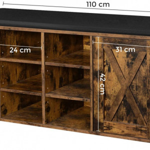 BAI8 - Bancuta tapitata 110 cm, pentru hol sau living, pantofar, bancuta depozitare - Maro