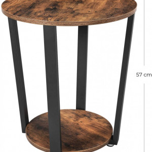MAI15 - Masuta auxiliara de cafea, 50 cm, masa living, dormitor, hol - Maro, stil industrial