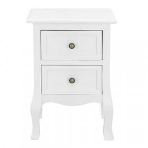 NOA4 - Noptiera alba cu 2 sertare - Masuta/Masa Shabby Chic