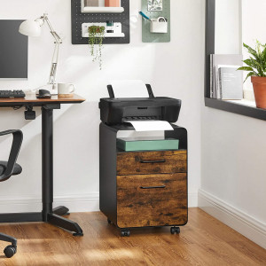 NOI11 - Noptiera 40x45x58.7 cm comoda, noptiera pentru dormitor, birou sau living, stil industrial - Maro