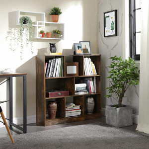 RAI15 - Rafturi 97 cm, pentru birou, living, stil industrial - Maro