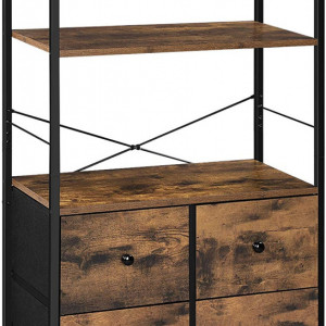RAI21 - Rafturi 63x30x120 cm, pentru birou, living, hol, dormitor, stil industrial - Maro